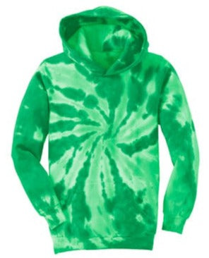 Youth Tie-Dye Pullover Hooded Sweatshirt Shirts & Tops Port & Company Small Kelly 